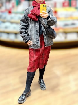 「アイテム（マフラー）」を使った、jolinwangさん（レディース・159cm）の秋コーディネート