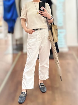 「L’Appartement（アパルトモン）のアイテム（パンツ、ホワイト系）」を使った、jolinwangさん（レディース・159cm）の夏コーディネート