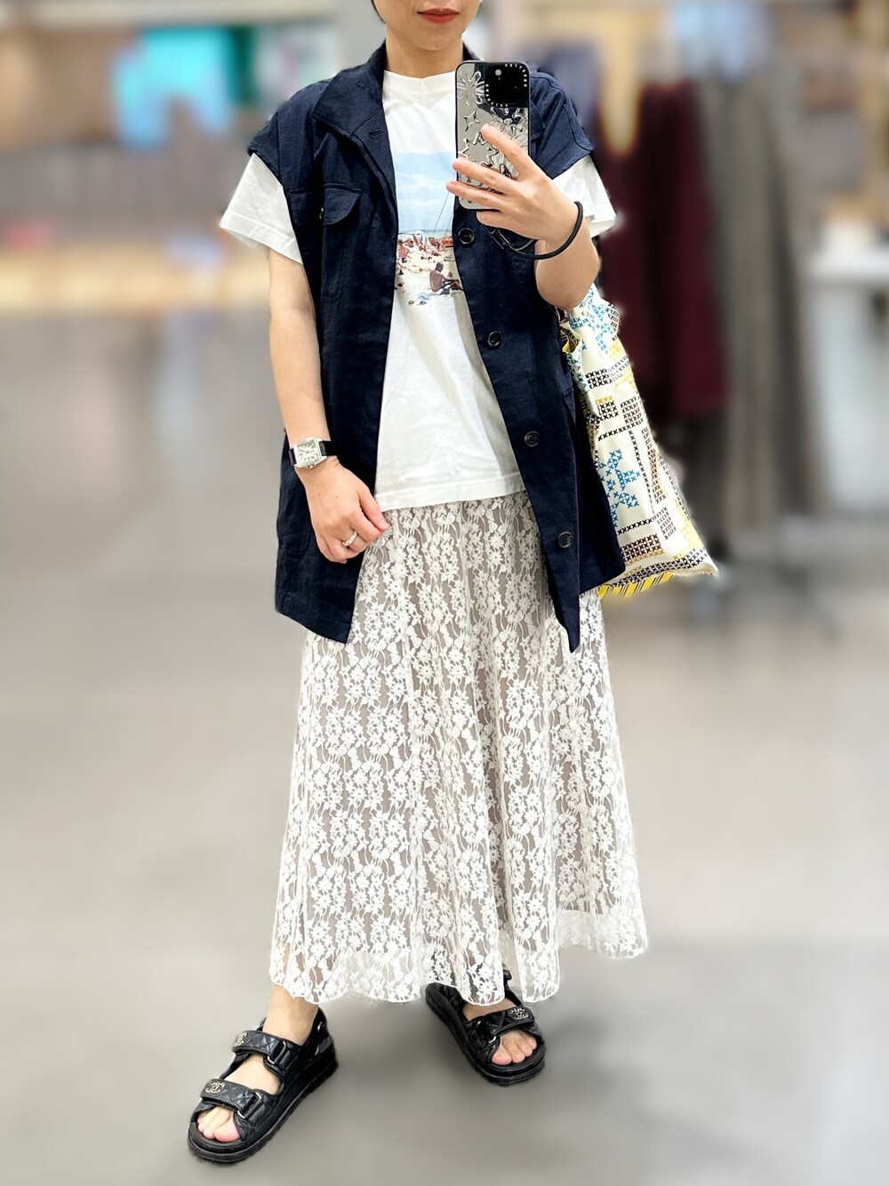 IENA（イエナ）の「フレアーフラワーレーススカート◇（スカート