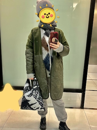 LAVENHAM/ラベンハム】別注ノーカラーファーレオパードアーミーコート