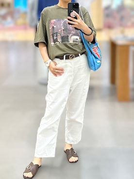 「L’Appartement（アパルトモン）のアイテム（パンツ、ホワイト系）」を使った、jolinwangさん（レディース・159cm）の夏コーディネート