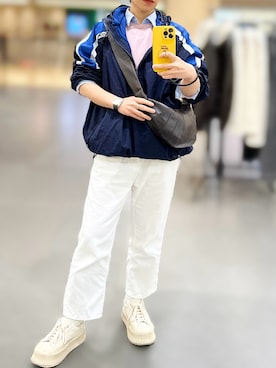 「アイテム（ナイロンジャケット）」を使った、jolinwangさん（レディース・159cm）の秋コーディネート