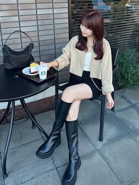 「秋」｜「アイテム（トレンチコート）」を使った、ウナさん（レディース・154cm）の秋コーディネート