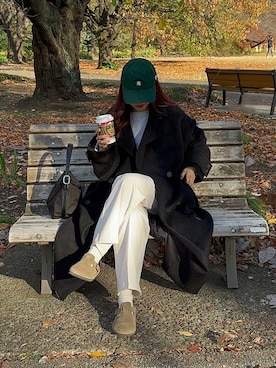 「ピクニックコーデ」｜ウナさん（レディース・154cm）の冬コーディネート