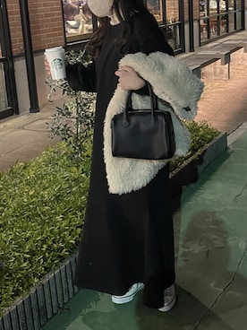 「Heather（ヘザー）のアイテム（ベスト）」を使った、ウナさん（レディース・154cm）の冬コーディネート