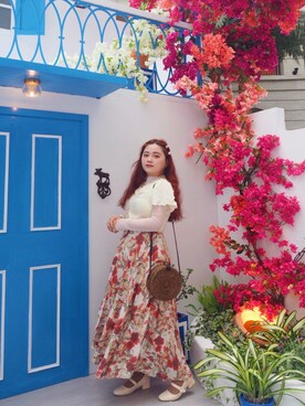 「CHINGoodsのアイテム（スカート、その他）」を使った、ㄙㄚㄩㄚさん（レディース・160cm）の春コーディネート