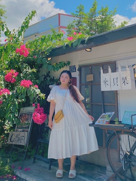 「LOUIS VUITTON（ルイヴィトン）のアイテム（トートバッグ、イエロー系）」を使った、ㄙㄚㄩㄚさん（レディース・160cm）の夏コーディネート