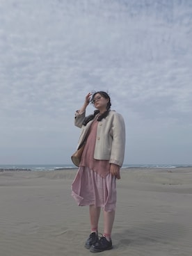 「海」｜「アイテム（ブーツ）」を使った、ㄙㄚㄩㄚさん（レディース・160cm）の冬コーディネート