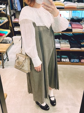 「襟付きトップス」｜「アイテム（ワンピース/ドレス）」を使った、あめんぼさん（レディース・159cm）の夏コーディネート