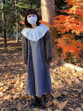 「note et silence （ノートエシロンス）のアイテム（トップス）」を使った、あめんぼさん（レディース・159cm）の秋コーディネート