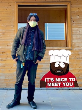 「TAIPEI」｜「アイテム（その他アウター）」を使った、Gorbinzsheさん（メンズ・171cm）の冬コーディネート