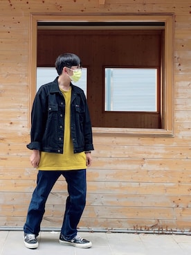 「秋トレンド2021」｜「アイテム（デニムジャケット）」を使った、Gorbinzsheさん（メンズ・170cm）の秋コーディネート