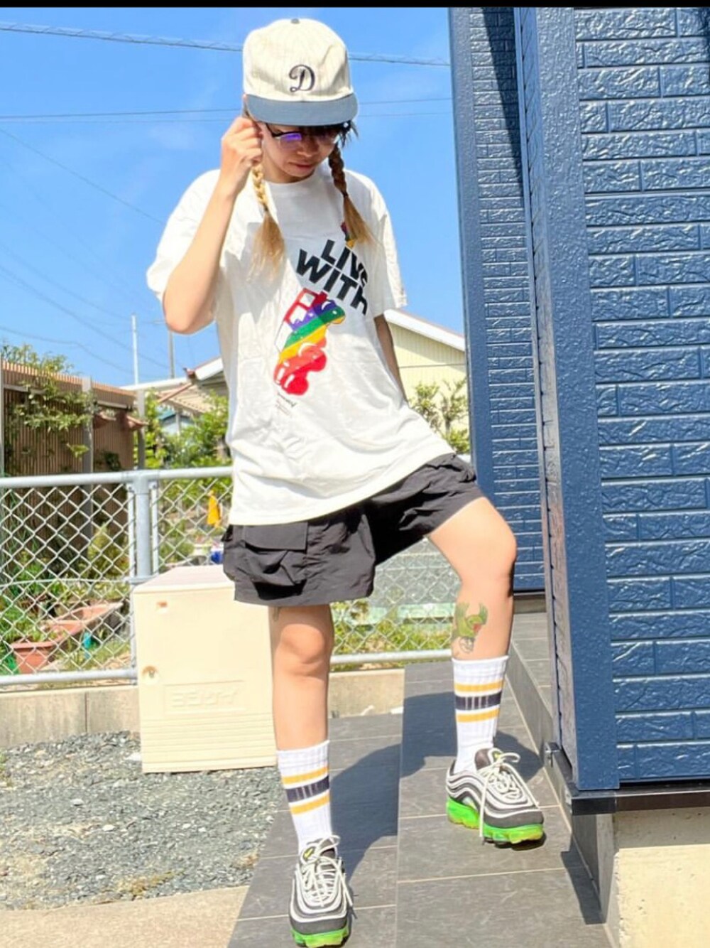 「アメカジ、カーゴパンツ、ジムニー」｜「THE H.W. DOG & CO. のアイテム（キャップ、ホワイト系）」を使った、AyamiyakEさん（レディース・158cm）の夏コーディネートの1枚目の写真