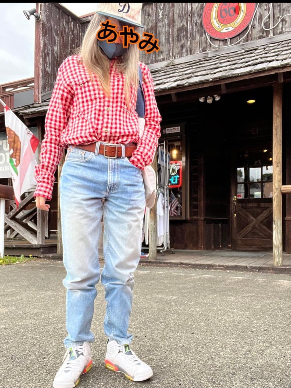 「アメカジ、ジョーダン、ギンガムチェック」｜「THE H.W. DOG & CO. のアイテム（キャップ、ホワイト系）」を使った、AyamiyakEさん（レディース・158cm）の夏コーディネートの1枚目の写真