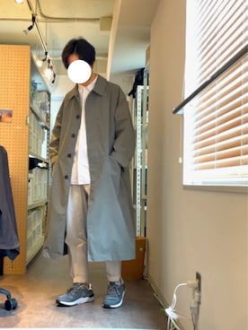 「ZARA（ザラ）のアイテム（ステンカラーコート）」を使った、k@zuさん（メンズ・165cm）の春コーディネート