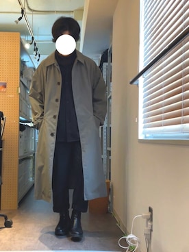 「ZARA（ザラ）のアイテム（ステンカラーコート）」を使った、k@zuさん（メンズ・165cm）の春コーディネート