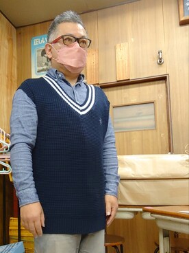 「ANDGEEBEE（アンジービー）のアイテム」を使った、みやじーさん（メンズ・157cm）の春コーディネート
