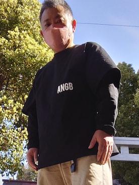 「ANDGEEBEE（アンジービー）のアイテム」を使った、みやじーさん（メンズ・157cm）の春コーディネート