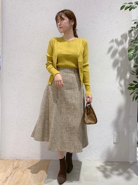 「マスタードイエロー」｜hanaka.さん（レディース・171cm）の秋コーディネート