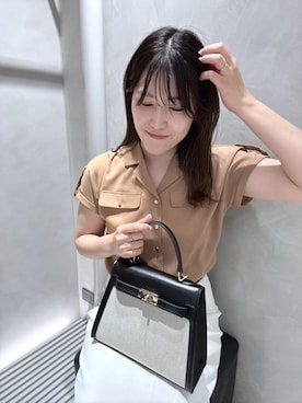 「Andemiu（アンデミュウ）のハイショクベルトIラインスカート653140（スカート、ホワイト系）」を使った、hanaka.さん（レディース・171cm）の夏コーディネート