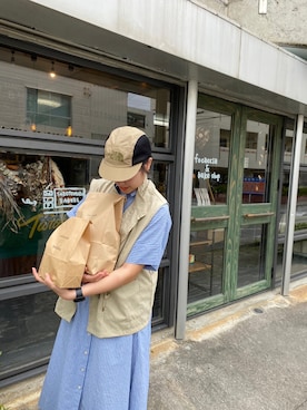 「SM2（エスエムツー）のアイテム（シャツワンピース）」を使った、momonoさん（レディース・167cm）の秋コーディネート