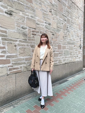 「Handmade（ハンドメイド）のアイテム（アクセサリー）」を使った、北澤 希世子さん（レディース・165cm）の春コーディネート