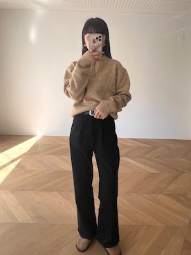 「ショート丈トップス」｜「アイテム（スリッポン）」を使った、YUMENOさん（レディース・167cm）の秋コーディネート