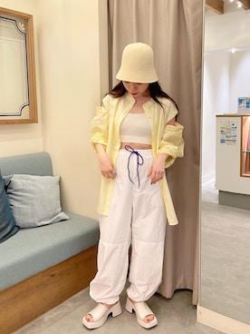 「WHIMSIC（ウィムジック）のアイテム」を使った、mayukoさん（レディース・158cm）の夏コーディネート