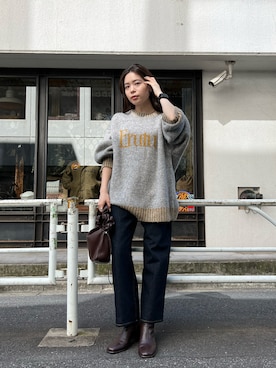 「ロゴニット」｜mayukoさん（レディース・158cm）の秋コーディネート