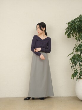 「ONEME（ワンム）のアイテム（スカート）」を使った、mayukoさん（レディース・158cm）の冬コーディネート