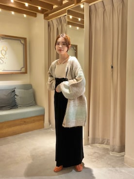 「Kastane（カスタネ）の【新色追加】カップ付ストレッチコットン紐キャミ（キャミソール）」を使った、mayukoさん（レディース・158cm）の秋コーディネート