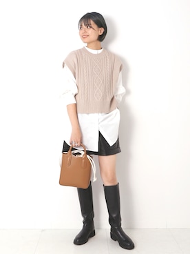 「Simplicite（サンプリシテ）のアイテム」を使った、staff.sさん（レディース・165cm）の秋コーディネート