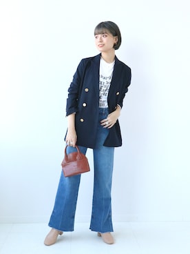 「Simplicite（サンプリシテ）のアイテム（その他アウター）」を使った、staff.sさん（レディース・165cm）の秋コーディネート