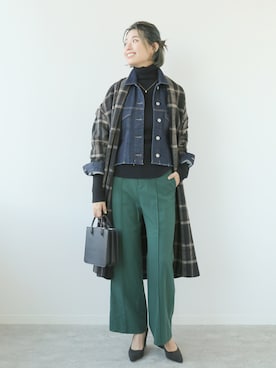 「Simplicite（サンプリシテ）のアイテム（その他アウター）」を使った、staff.sさん（レディース・165cm）の秋コーディネート