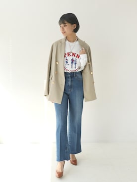 「Simplicite（サンプリシテ）のアイテム（その他アウター）」を使った、staff.sさん（レディース・165cm）の秋コーディネート