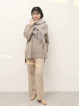「Simplicite（サンプリシテ）のアイテム（トップス）」を使った、staff.sさん（レディース・165cm）の冬コーディネート