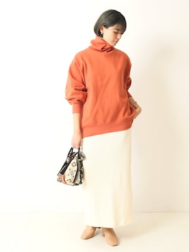「Simplicite（サンプリシテ）のアイテム（バッグ）」を使った、staff.sさん（レディース・165cm）の秋コーディネート