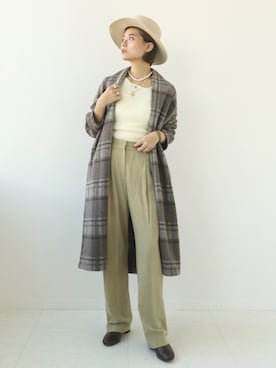 「Simplicite（サンプリシテ）のアイテム（その他アウター）」を使った、staff.sさん（レディース・165cm）の秋コーディネート