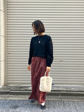 「短丈トップス」｜Miki.さん（レディース・163cm）の秋コーディネート