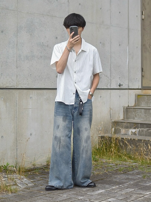 SILVER BUTTON REGULAR COLLAR SHIRT / シルバーボタンレギュラーカラーシャツ