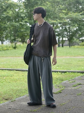 「WYM LIDNM（ウィム バイ リドム）のアイテム」を使った、たいがさん（メンズ・172cm）の夏コーディネート
