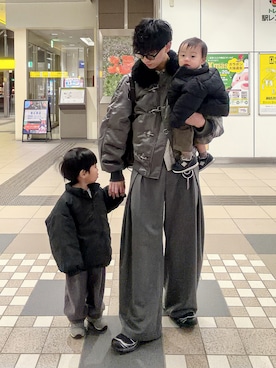 「アイテム（スニーカー）」を使った、たいがさん（メンズ・172cm）の冬コーディネート