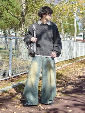 「アイテム（ニット/セーター）」を使った、たいがさん（メンズ・172cm）の秋コーディネート