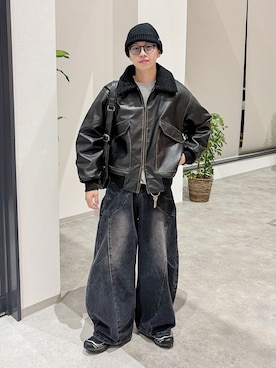 「アイテム（ニットキャップ/ビーニー）」を使った、たいがさん（メンズ・172cm）の冬コーディネート