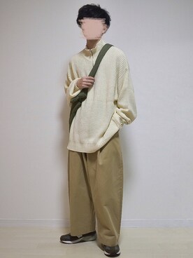 「STUDIO NICHOLSON（スタジオニコルソン）の【STUDIO NICHOLSON】 PEACHED COTTON VOLUME PLEAT PANTS（その他パンツ）」を使った、たいがさん（メンズ・172cm）の秋コーディネート