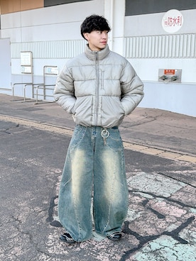 「アイテム（スニーカー）」を使った、たいがさん（メンズ・172cm）の冬コーディネート