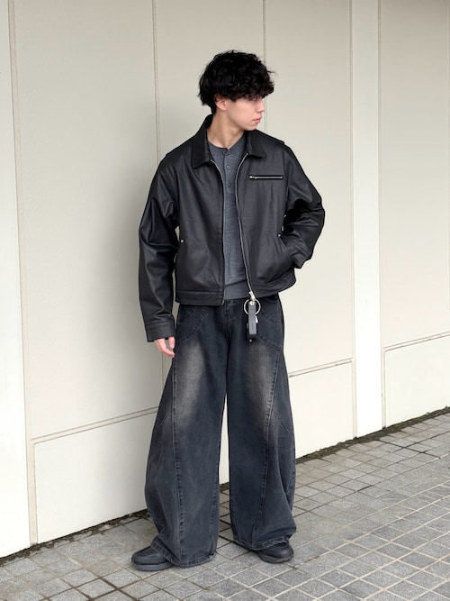 LANDNESS/ランドネス】COATED DENIM ZIP JACKET/コーティッドデニム