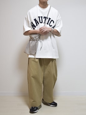 「STUDIO NICHOLSON（スタジオニコルソン）の【STUDIO NICHOLSON】 PEACHED COTTON VOLUME PLEAT PANTS（その他パンツ）」を使った、たいがさん（メンズ・172cm）の春コーディネート