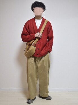 「STUDIO NICHOLSON（スタジオニコルソン）の【STUDIO NICHOLSON】 PEACHED COTTON VOLUME PLEAT PANTS（その他パンツ）」を使った、たいがさん（メンズ・172cm）の秋コーディネート