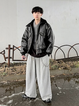 「アイテム（ウォレットチェーン）」を使った、たいがさん（メンズ・172cm）の冬コーディネート